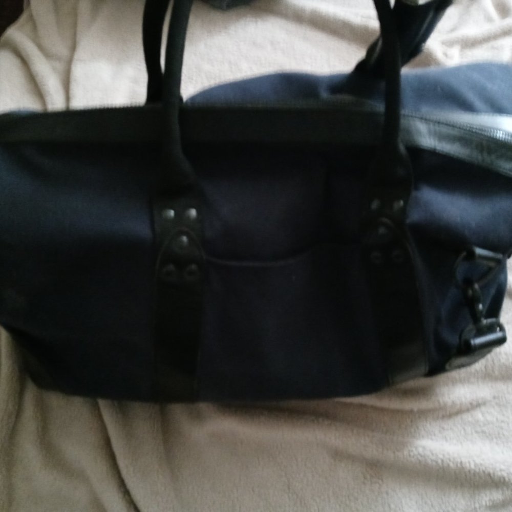 J Crew Canvas leather trim duffle bag